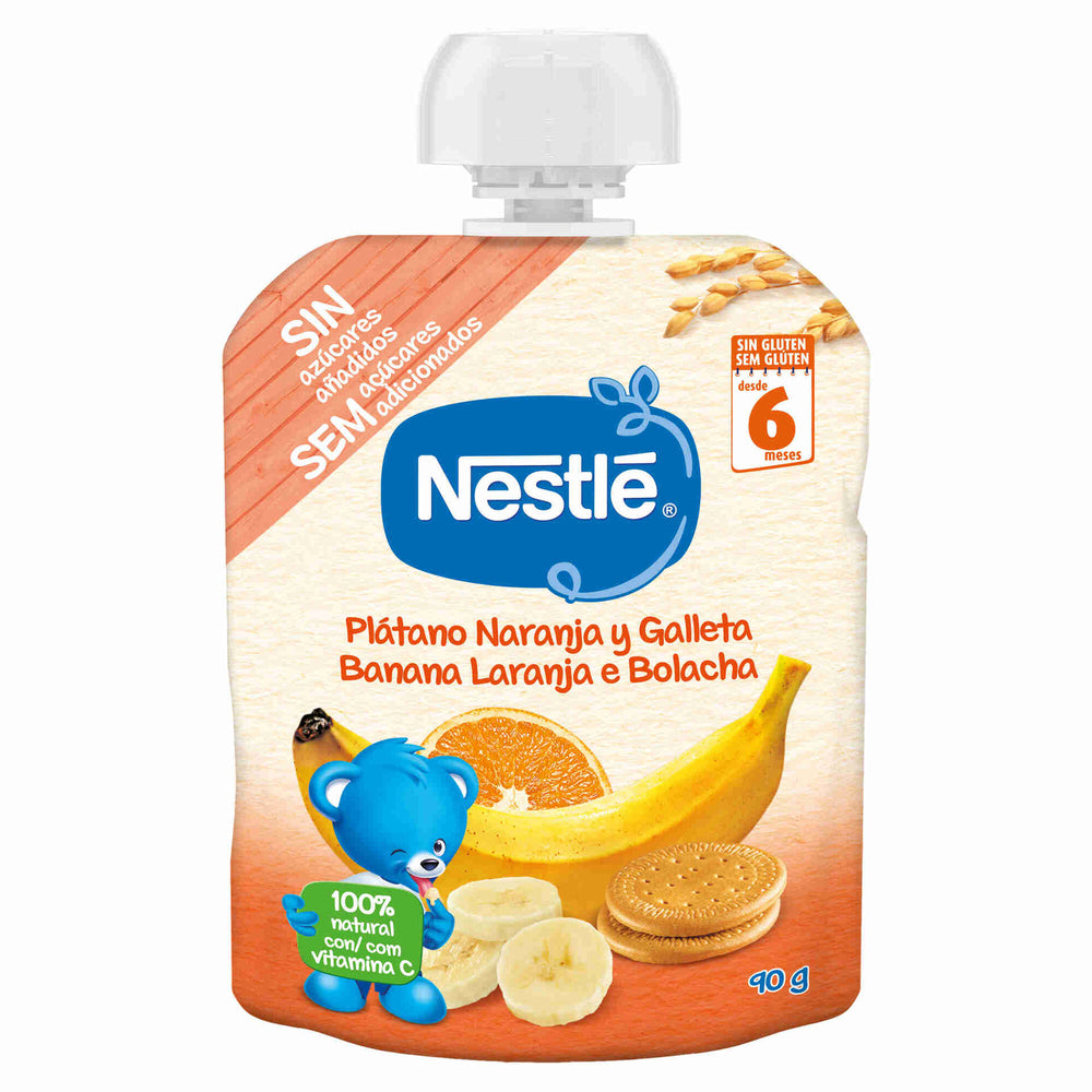 Saqueta de Fruta Banana, Laranja e Bolacha