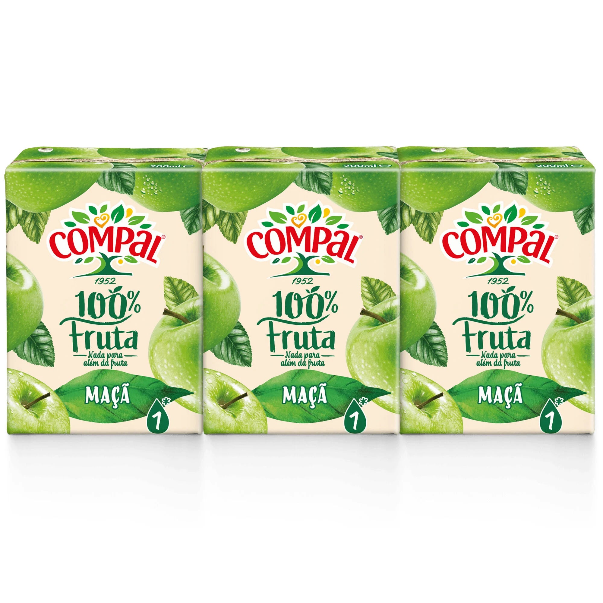 Compal 100% Maçã (3x200ml) – Mercearia de Portugal