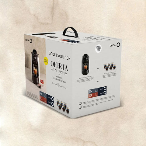 Máquina Café Qit Qool Evolution Branca + 20 cápsulas + 6 copos