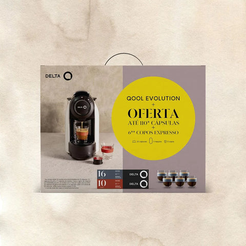 Máquina Café Qit Qool Evolution Branca + 20 cápsulas + 6 copos