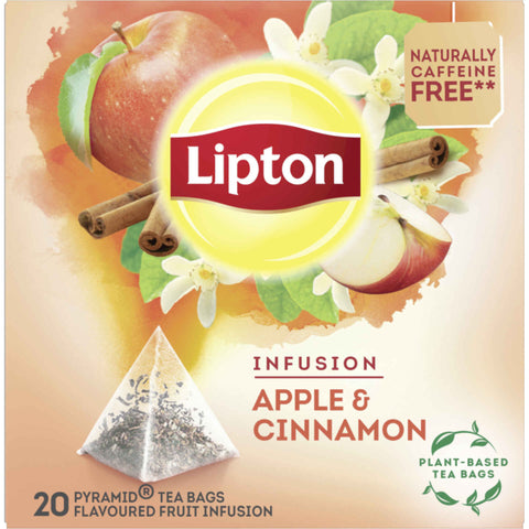 Sachets de thé infusés à la pomme et à la cannelle en forme de pyramide