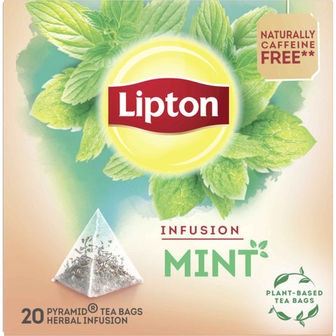 Sachets de thé à la menthe en forme de pyramide