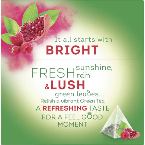 Sachets de thé vert infusé à la framboise et à la grenade en pyramide