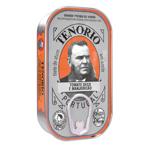 Filet de thon à l'huile d'olive, basilic et tomate.