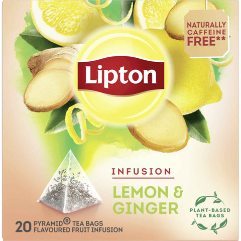 Sachets de thé pyramidaux au citron et au gingembre