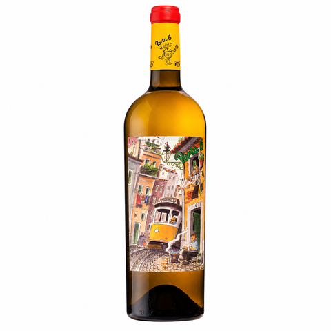 Vinho Regional Lisboa Porta 6 Branco 75 cl – garrafa com rótulo ilustrado de Lisboa.