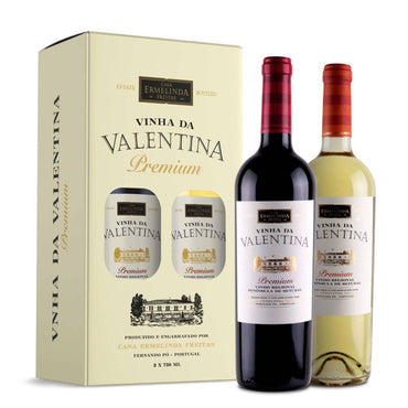 Conjunto de Vinho Branco e Tinto Vinha da Valentina Premium - D. Ermelinda Freitas