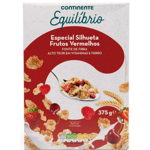 Cereais Especial Silhueta Frutos Vermelhos Continente Equilíbrio 375 g.