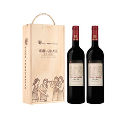 Conjunto de Vinho Tinto Douro Vinha Grande cx Madeira