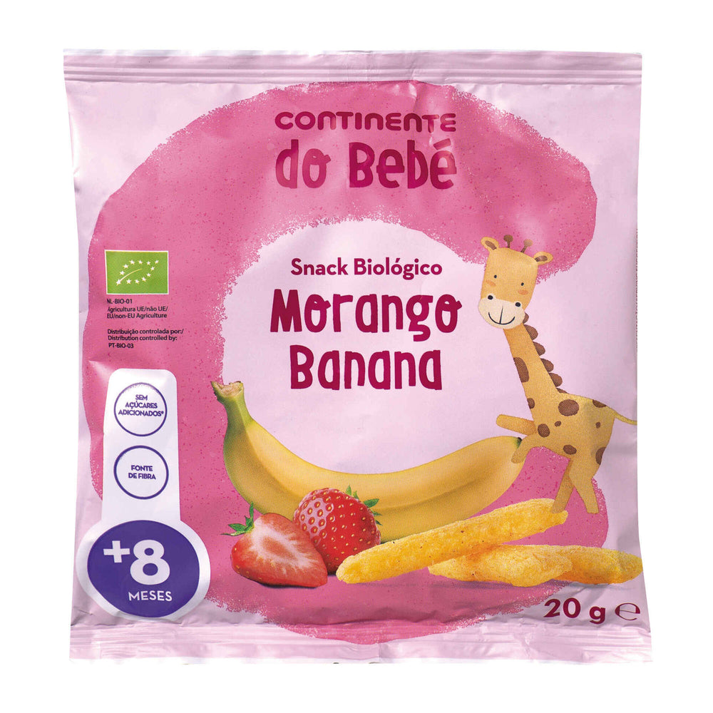 Snack BIO para Bebé Morango e Banana +8M
