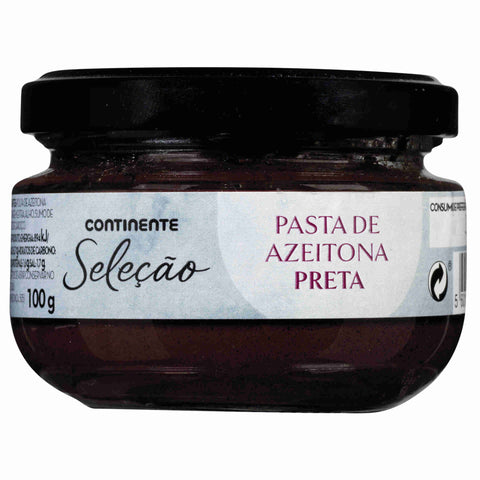 Frasco de Pasta de Azeitona Preta Continente Seleção de 100 g.