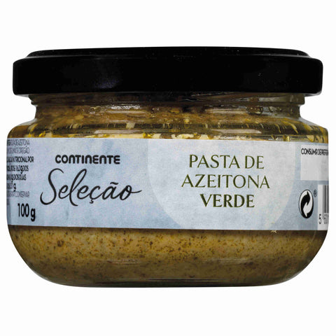 Frasco de Pasta de Azeitona Verde Continente Seleção de 100 g.