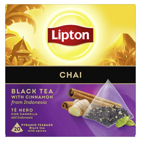 Sachets de thé pyramidaux infusés au thé noir indonésien et à la cannelle