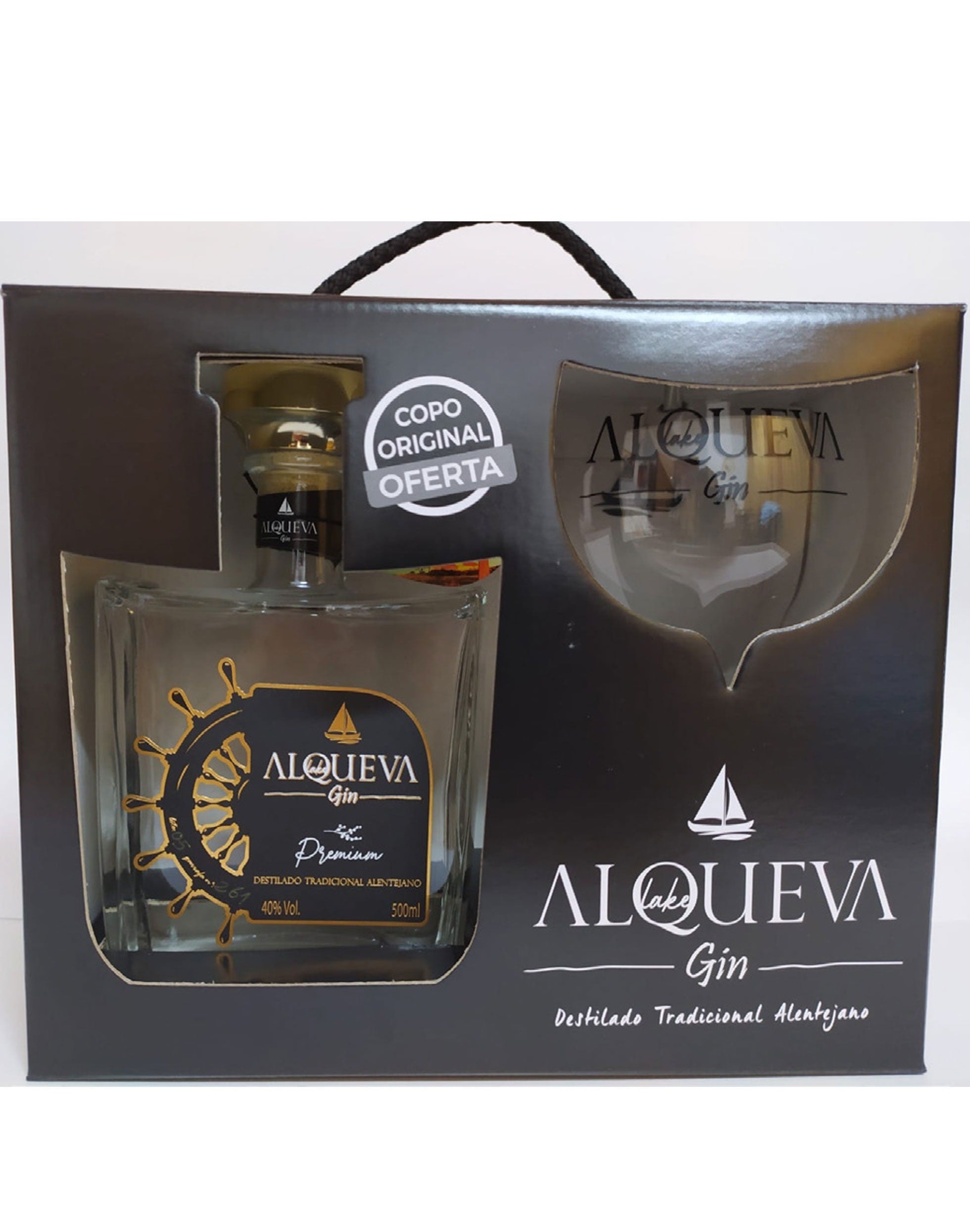 Gin Português Alqueva Premium oferta Caixa e Copo