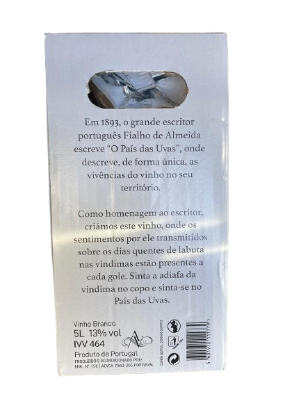 Vin d'Alentejo "Pays du Raisin" Sac en Boîte 5L (Vidigueira)