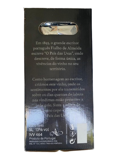 Vinho Alentejo "País das Uvas" Bag in Box 5L (Vidigueira)