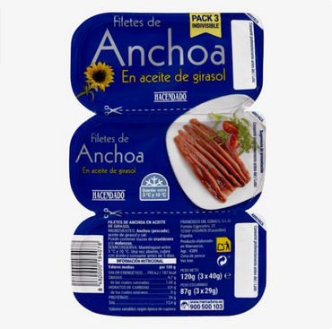 Filetes de Anchova / Filetes de Anchoa en Aceite de Girasol