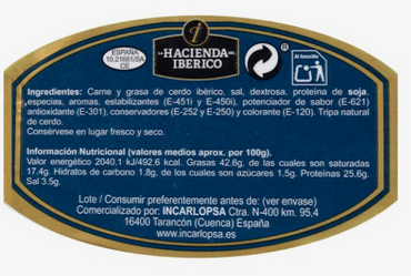 Salsichão / Salsichón Ibérico Extra La Hacienda