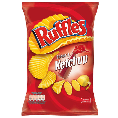 Chips Ruffles avec ketchup